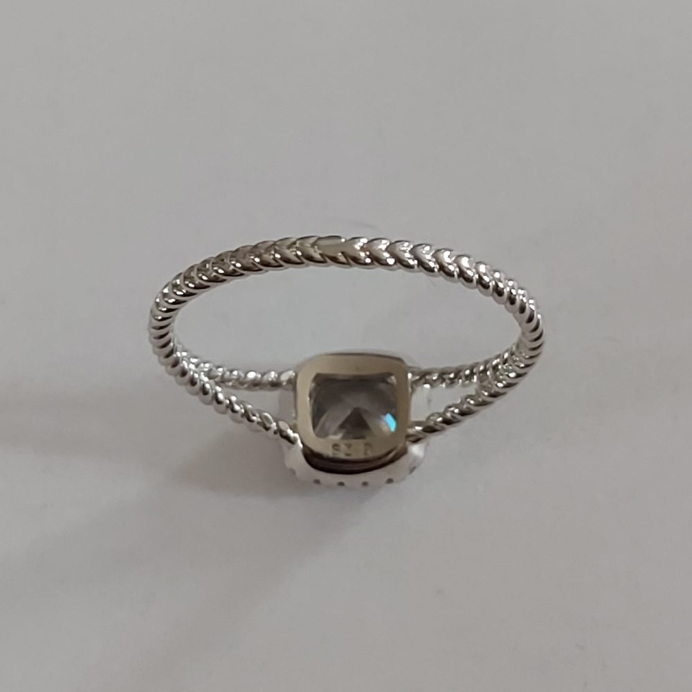 Charmed Aroma Rhodium Plated Rope Ring - Picture 6 of 8